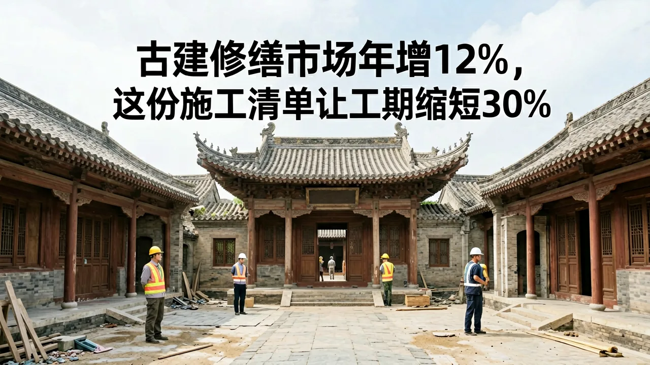 古建修缮市场年增12%,这份施工清单让工期缩短30%